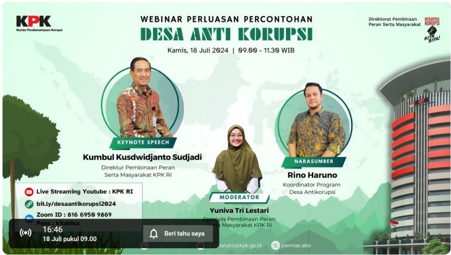"PERLUASAN PERCONTOHAN DESA ANTIKORUPSI"